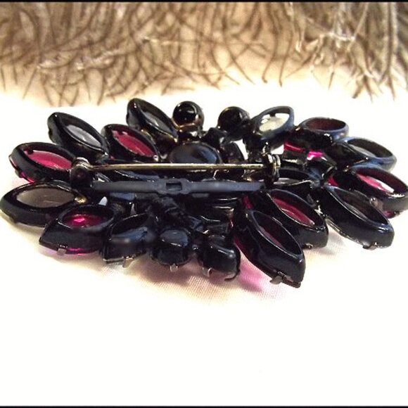 1950s Juliana Pink Grey Crystal Delizza Elster Vintage Brooch 15583 - Picture 8 of 8